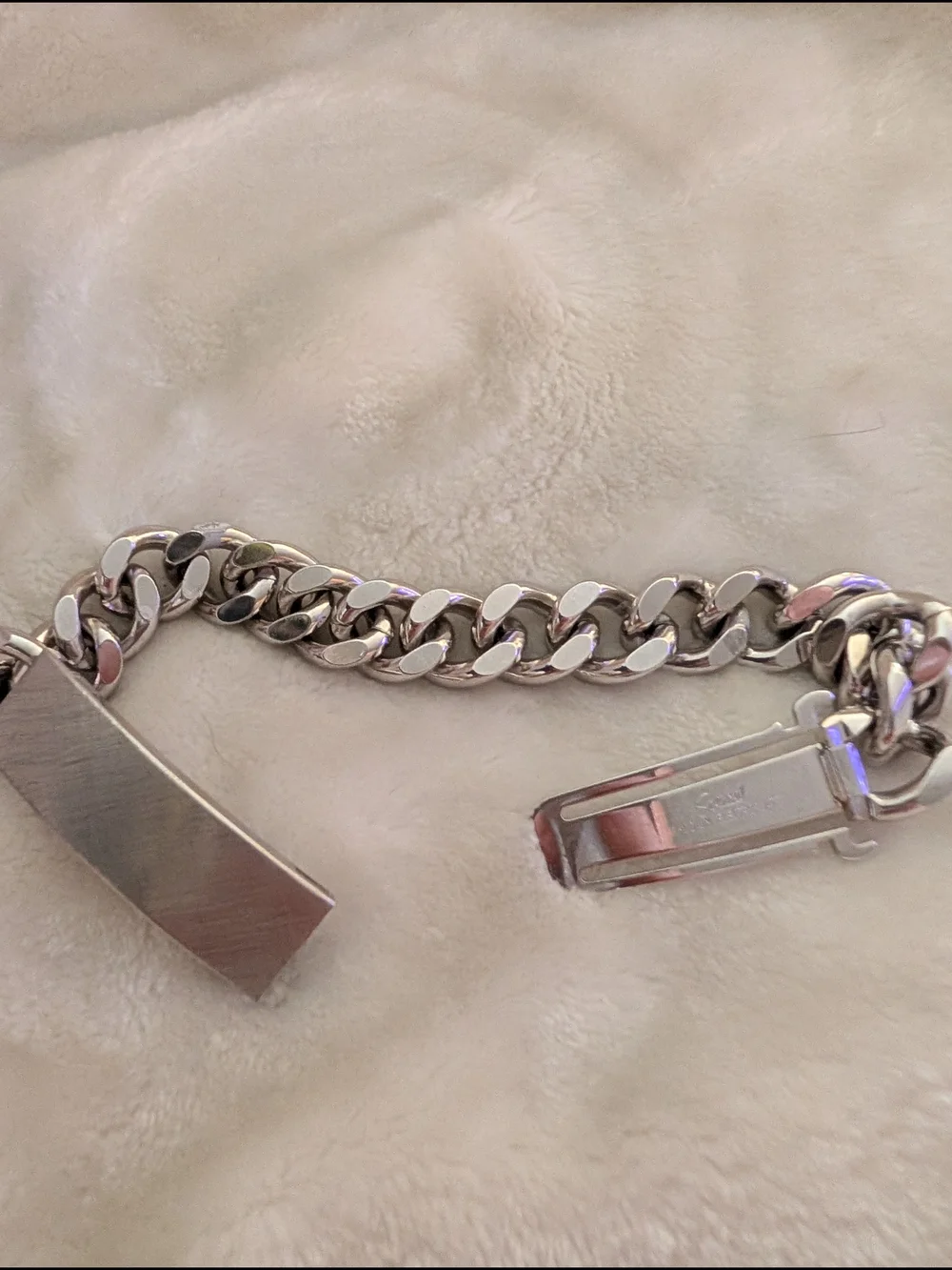Vintage Men's Chain Link Id Bracelet Speidel 1960s